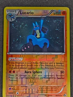 Lucario Reverse Holo 80/113 2013 Legendary Treasures Pokemon Card MP+ - Image 4