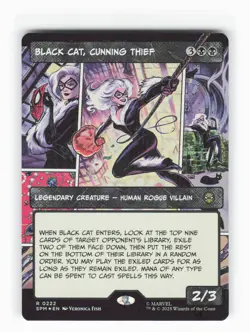 Black Cat, Cunning Thief (Borderless) 222 Marvel's Spider-Man NM R Foil - Image 1