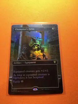 MTG Magic The Gathering Champion’s Helm Foil CMM Rare Borderless Artifact Equip - Image 1