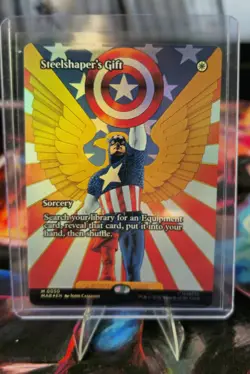 MTG Marvel Super Heroes Eternal MAR Steelshaper's Gift 0050 Borderless FOIL - Image 1