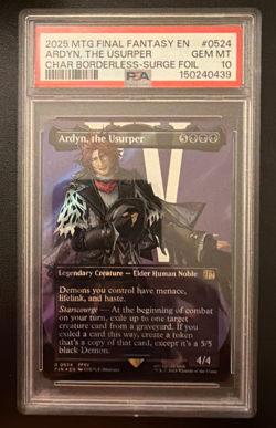 PSA 10 MTG FINAL FANTASY CHARACTER BORDERLESS-SURGE FOIL ARDYN, THE USURPER - Image 1