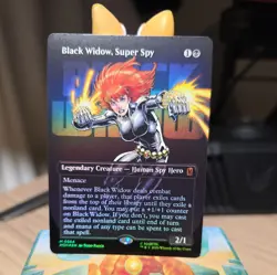 Black Widow, Super Spy (0364 - Borderless) - Marvel Super Heroes - Foil MTG - Image 1