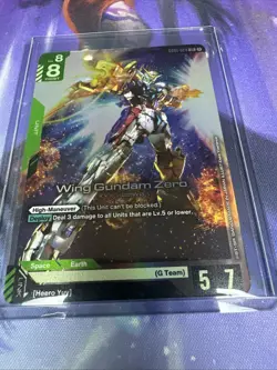Gundam Card Game GD01 Newtype Rising GD01-024 LR Wing Gundam Zero TCG - Image 2