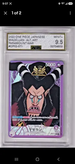 5 Card ONE PIECE AGS Graded Card Lot. All Cards Pictured Included. - Image 2