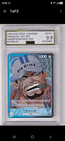5 Card ONE PIECE AGS Graded Card Lot. All Cards Pictured Included. - Image 5