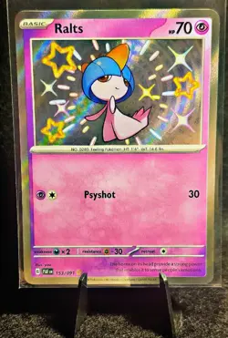 Ralts - 153/091 - Pokemon Paldean Fates - Shiny Rare Card - NM - Image 1
