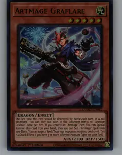 Artmage Graflare DUAD-EN010 Ultra Rare Duelist's Advance Yu-Gi-Oh 1st Edition NM - Image 1