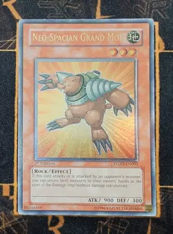 YUGIOH Neo-Spacian Grand Mole (STON-EN005) Ultimate Rare 1st Edition Excellent - Image 1