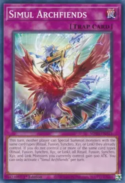1x Simul Archfiends - 1st Edition NM Eng YuGiOh - Dueling Heroes 25th Tin - Image 1