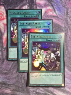3X Yugioh Mistaken Arrest BLGG-EN114 Ultra Rare 1st Edition NM - Image 1