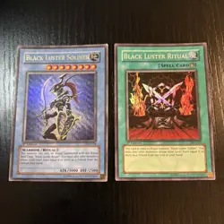 Yu-Gi-Oh! 2-Card Lot Black Luster Soldier (BLS) SYE-024, Ritual SYE-025 1st Ed - Image 1