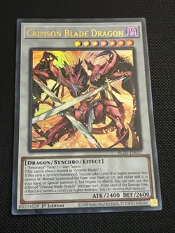 Yugioh! - Crimson Blade Dragon (UR) BLZD-EN037 Ultra Rare 1st Edition - NM - Image 1