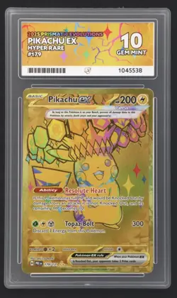 Pokemon Pikachu EX Prismatic Evolutions Holo Card 179/131 Ace 10 Gem Mint - Image 1