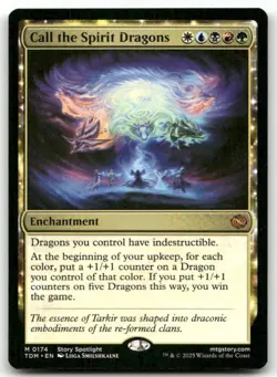 Call the Spirit Dragons #174 (NM) Tarkir Dragonstorm TDM Magic MTG - Image 1