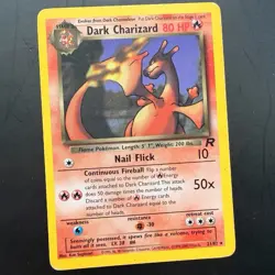 Dark Charizard 21/82 Team Rocket Non Holo Vintage Pokemon Card LP WOTC - Image 2