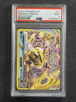 Pokemon Cards PSA 9 Mint Greninja Break Breakpoint XY 2016 41/122 Ultra Rare - Image 1