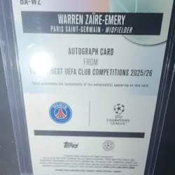 Topps Finest UEFA Club Competitions 2025/26 Zaire-Emery PSG BA-WZ Auto /250 - Image 2