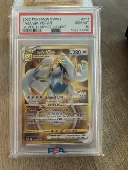 2022 Pokemon SWSH Silver Tempest Lugia VSTAR #211/195 PSA 10 GEM MINT - Image 1