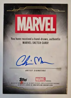 2026 Topps Chrome Marvel Rek Rap Sketch Card 1/1 Black Foil Chris Meeks! - Image 2