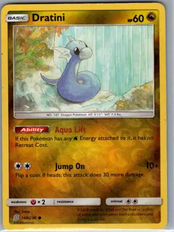Dratini 148/236 Reverse Holo SM - Unified Minds - Pokemon Card - NM - Image 1