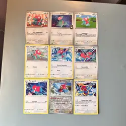 Porygon, Porygon2 & Porygon-Z Pokemon TCG Lot 9 ENG Reverse Holo/Regular Cards - Image 1