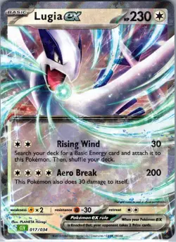 Lugia ex 017/034 Holo Classic Collection Trading Card Game Classic Pokemon NM - Image 1