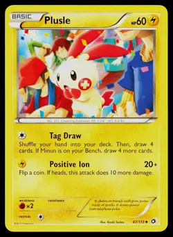 Pokemon Card Legendary Treasures Plusle 47/113 Uncommon - Image 1