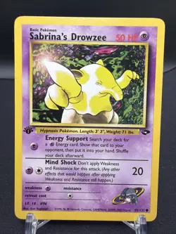 Pokemon Card Sabrina's Drowzee 95/132 1st Edition Gym Challenge *NM* (ENG) - Image 1