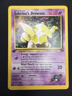 Pokemon Card Sabrina's Drowzee 95/132 1st Edition Gym Challenge *NM* (ENG) - Image 2