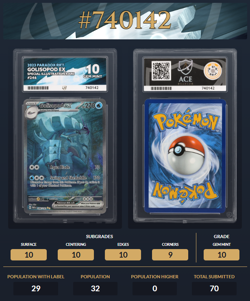 Golisopod EX – 246/182 SIR – Paradox Rift – ACE Grade 10 GEM MINT – Pokemon Card - Image 3