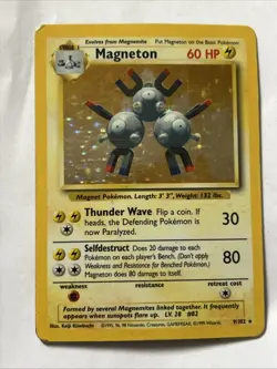 Magneton 9/102 Holo Rare Base Set Pokemon Card 1999 WOTC MP - Image 1
