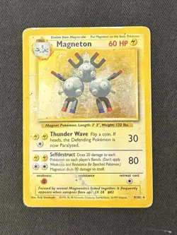 Magneton 9/102 Base Set Holo Rare Pokemon Card 1999 WOTC Vintage HP - Image 2