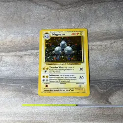 Pokemon Magneton Card 9/102 Base Set Holo Rare Vintage 1999 WOTC MP - Image 1