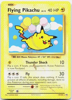 Flying Pikachu 110/108 Secret Rare Evolutions Pokemon Damaged - Image 1