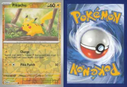 PIKACHU 025/165 COMMON 151 POKEMON REVERSE HOLO NEAR MINT - Image 3