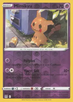 MIMIKYU 080/196 RARE LOST ORIGIN POKEMON REVERSE HOLO NEAR MINT - Image 1