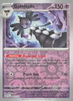 GOTHITELLE 092/193 UNCOMMON PALDEA EVOLVED POKEMON REVERSE HOLO NEAR MINT - Image 1
