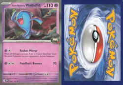 TEAM ROCKET'S WOBBUFFET 082/182 RARE DESTINED RIVALS POKEMON HOLO NEAR MINT - Image 3