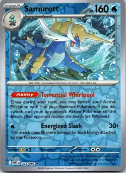 Samurott 023/086 Holo Rare White Flare Pokemon Reverse Holo Near Mint - Image 1