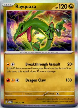 Rayquaza 153/217 Rare Ascended Heroes Pokemon Holo Near Mint - Image 1
