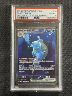 Pokemon Cards PSA 8 NM-MT Blastoise ex 151 SIR 2023 200/165 Ultra Rare - Image 1