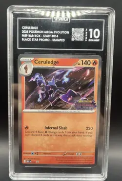2025 Pokemon Ceruledge Phantasmal Flames Staff Promo TAG 10 - Image 1