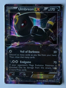 Pokemon Umbreon EX 55/124 Fates Collide Rare Holo EX 2016 Darkness - LP - Image 1