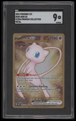 2023 SV SCARLET AND VIOLET 151 MEW EX 205/165 MINT 151 METAL CARD SGC 9 POKEMON - Image 1
