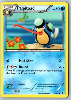 Pokemon: Palpitoad Uncommon Legendary Treasures 41/113 LP+/NM - Image 1
