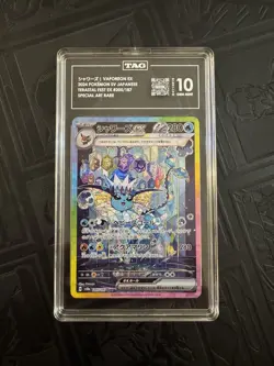 TAG 10 GEM MINT JAPANESE POKEMON 2024 VAPOREON EX 205/187 TERASTAL FESTIVAL SV8a - Image 1
