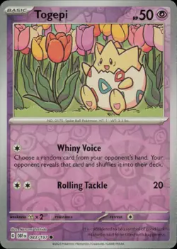 TOGEPI 083/197 COMMON OBSIDIAN FLAMES POKEMON REVERSE HOLO NM - Image 1