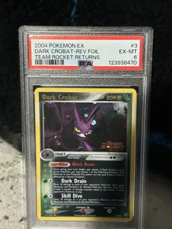 2004 Pokemon EX Dark Crobat Rev. Foil Team Rocket Returns #3 Ex-MT Psa 6 - Image 1