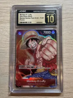 CGC PRISTINE 10 One Piece TCG Monkey.D.Luffy P-001 Promo Bandai Games Fest 23-24 - Image 1