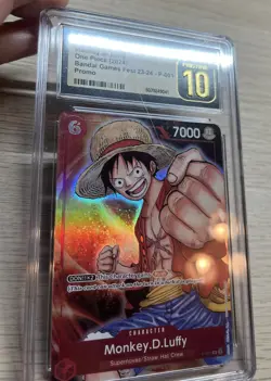 CGC PRISTINE 10 One Piece TCG Monkey.D.Luffy P-001 Promo Bandai Games Fest 23-24 - Image 3